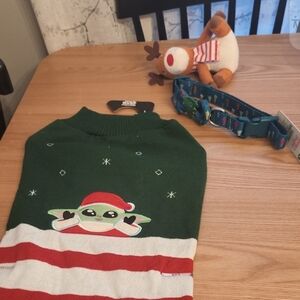 NWT Large Dog Bundle Christmas Star Wars Collar And Sweater